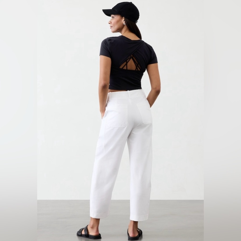 NWT-Athleta White Skyline Utility Barrel  Pant, Size 12 Petite - Picture 4 of 8